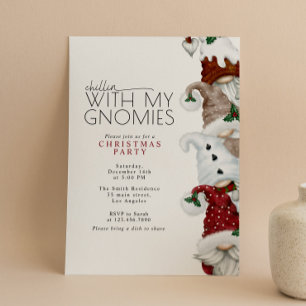 Invitación Chillin Con Mi Fiesta De Navidades De Gnomies