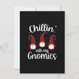 Invitación Chillin 'Con Mis Gnomies Buffalo Rojo Cuadros Navi