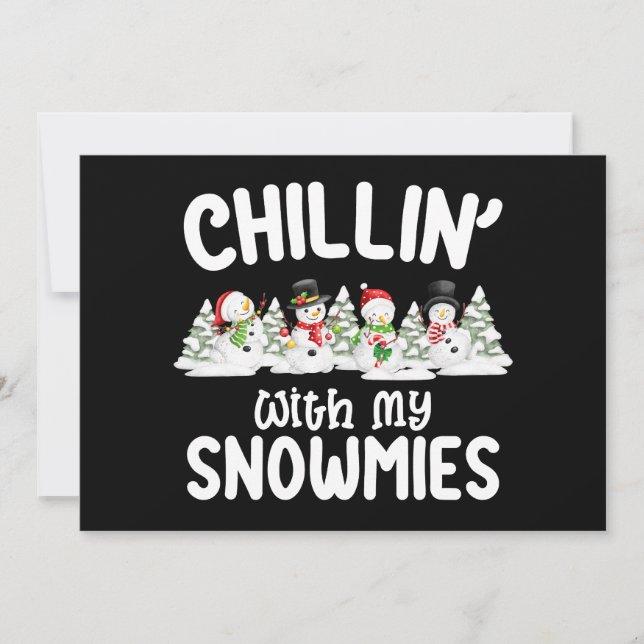Invitación Chillin con mis Navidades Snowmie (Anverso)