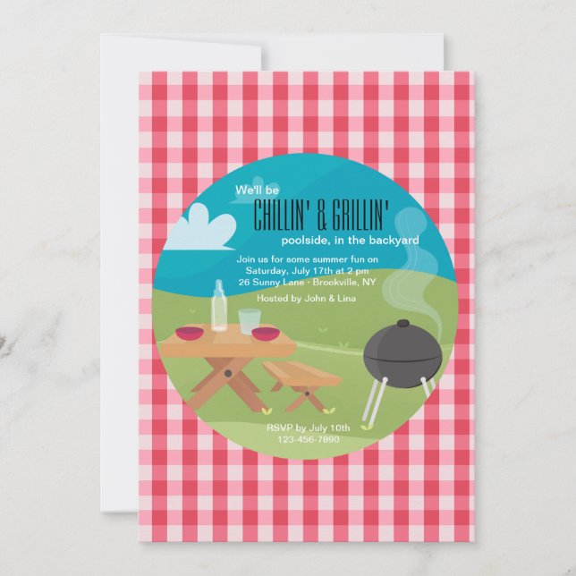 Invitación chilling' y grillin' (Anverso)
