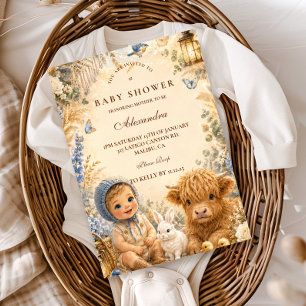 Invitación Chimenea Azul Boho Baby Shower