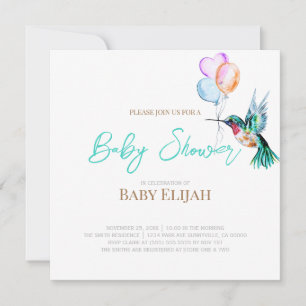 Invitación Chimenea de acuarela y globos Baby Shower