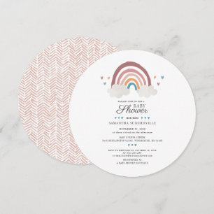 Invitación Chimenea de Agua Infantil Chic Script Arcoíris