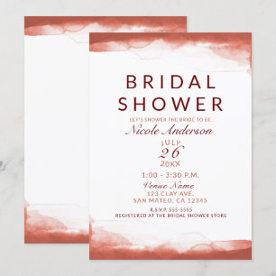 Invitación Chimenea de agua roja óxido para fiesta de soltera