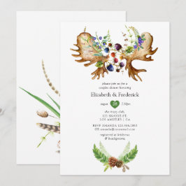 Invitación Chimenea de agua rústica de bosque para parejas