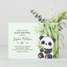 Chimenea de Bambú para Baby Shower de Oso Panda
