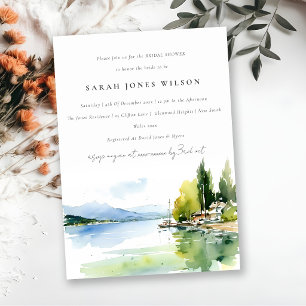 Invitación Chimenea de boda de acuarela del lago de Ginebra S