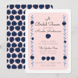 Invitación Chimenea de boda de cottage de rosa de acuarela az