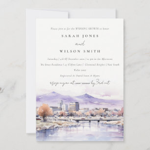 Invitación Chimenea de boda de paisaje acuarela en Boise, Ida