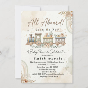 Invitación Chimenea de juguete de acuarela Boho baby shower
