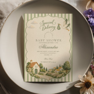 Invitación Chimenea de Salvia Entrega Especial Baby Shower