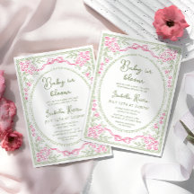 Chimenea Floral Baby Shower Rosa y Verde