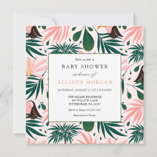 Invitación Chimenea Rosa de Baby Shower