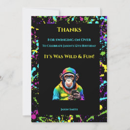 Invitación Chimp Chat-Chimpanzee con teléfono-