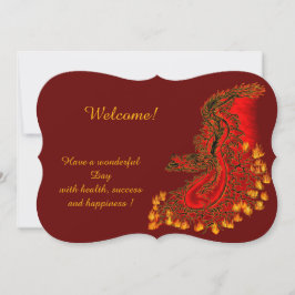 Invitación China Dragon in red and gold , Add Your Text