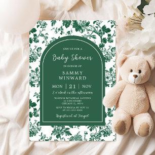 Invitación Chinés Antiguo Verde Baby Shower