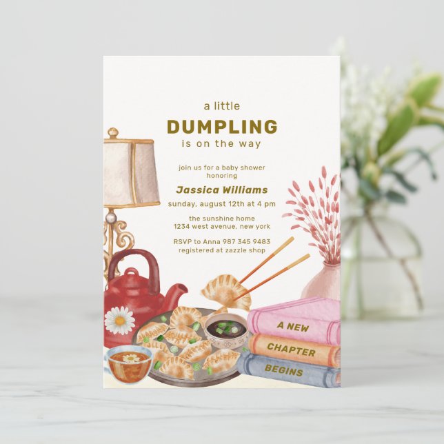 Invitación Chinese Tea Dumpling New Chapter Baby Shower  (Anverso de pie)