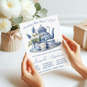 Invitación Chino azul toile fiesta de té victoriana ducha de 