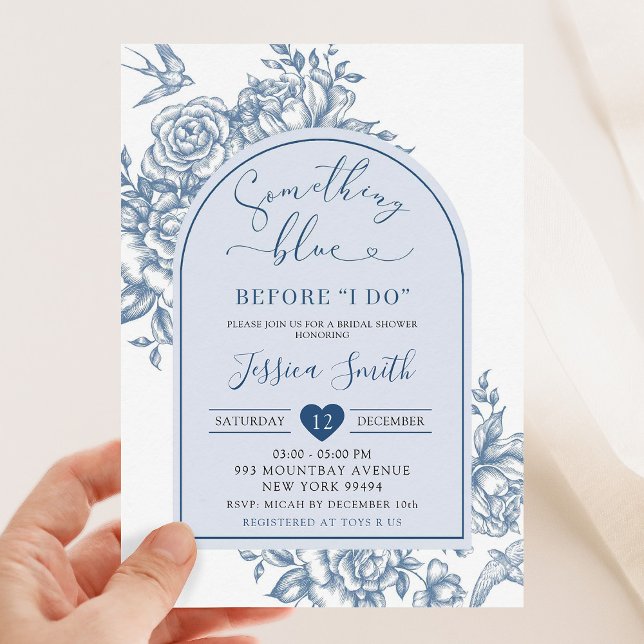 Invitación Chinoiserie Algo Azul Antes De Hacer Novia (Subido por el creador)