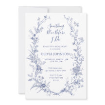 Chinoiserie Algo Azul Bridal Shower Invitatio
