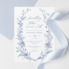 Invitación Chinoiserie Algo de ducha de novia azul