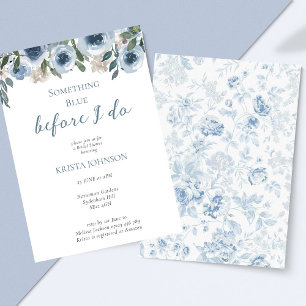 Invitación Chinoiserie Algo de ducha de novia azul