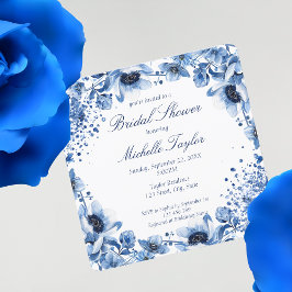 Invitación Chinoiserie asiática Floral azul claro Bridgerton