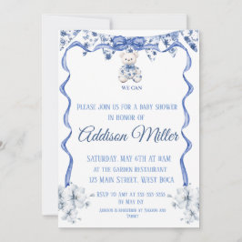 Invitación Chinoiserie azul y blanco, ¡Casi no podemos espera