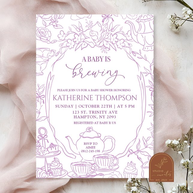 Invitación Chinoiserie Baby prepara el Tea Floral Baby Shower (Subido por el creador)