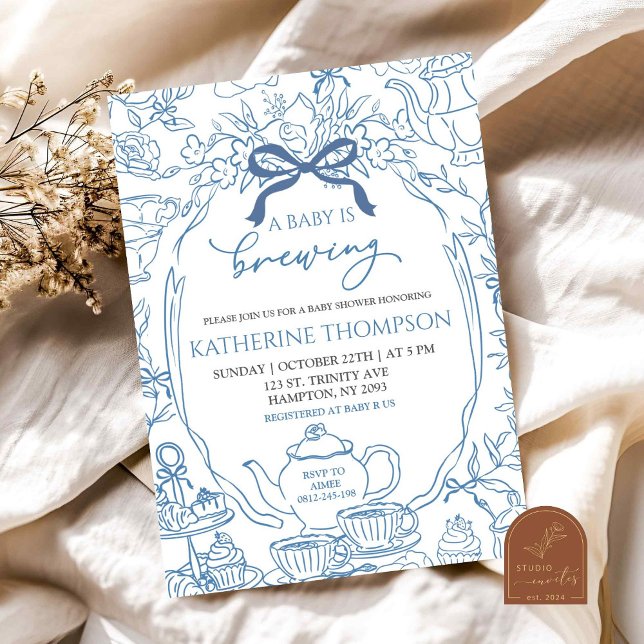 Invitación Chinoiserie Baby prepara el Tea Floral Baby Shower (Subido por el creador)