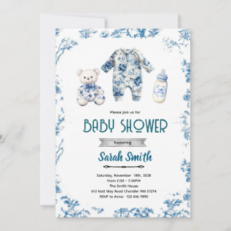 Invitación Chinoiserie baby shower party invitation