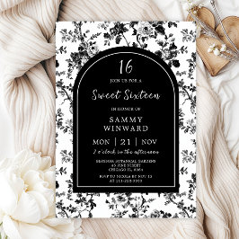 Invitación Chinoiserie Black Antique Sweet 16