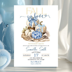 Invitación Chinoiserie Calabaza se enamora Baby Shower