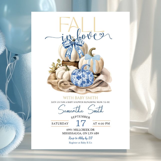 Invitación Chinoiserie Calabaza se enamora Baby Shower (Subido por el creador)