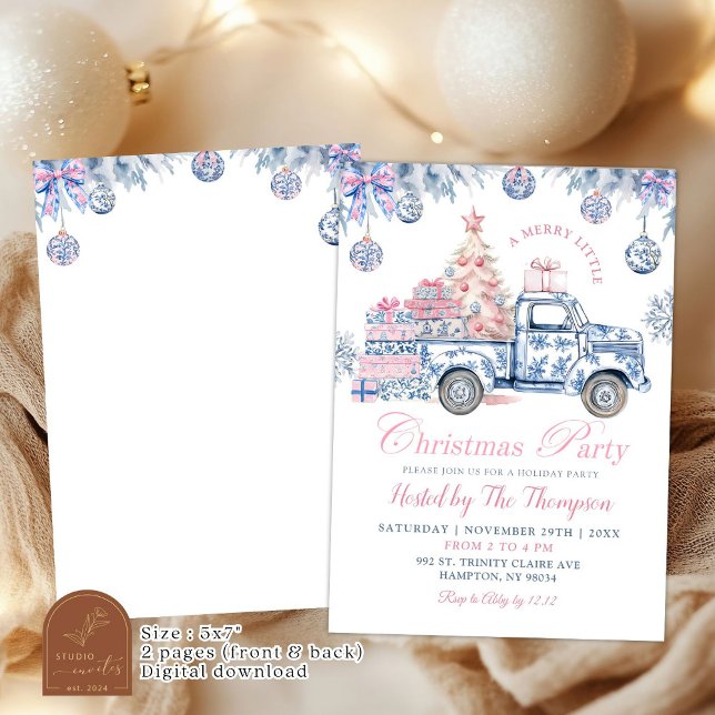 Invitación Chinoiserie Cruck Merry Fiesta Navidades (Subido por el creador)