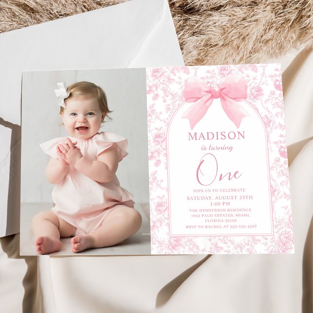 Invitación Chinoiserie de juguetes rosados Bow Fotografía de  (Subido por el creador)