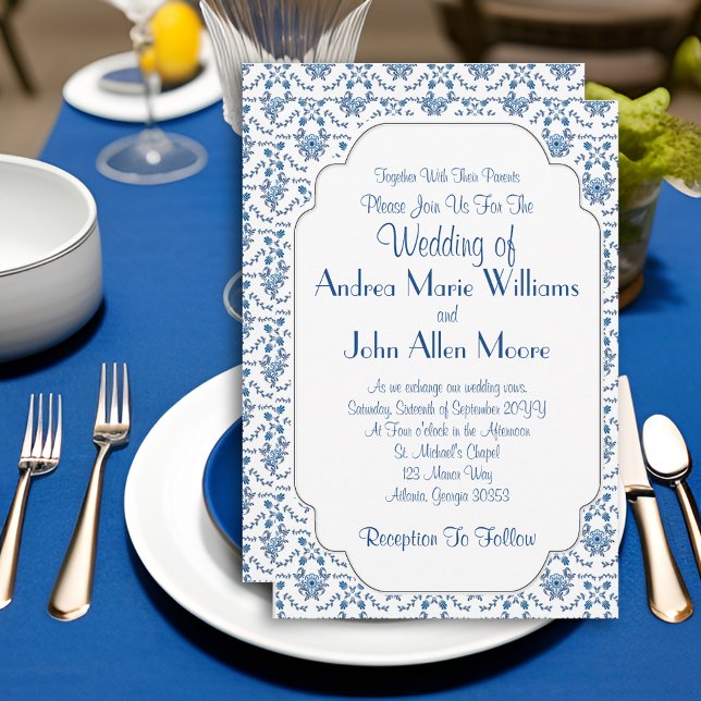 Invitación Chinoiserie Delft Blue Pattern・Boda personalizada (Subido por el creador)