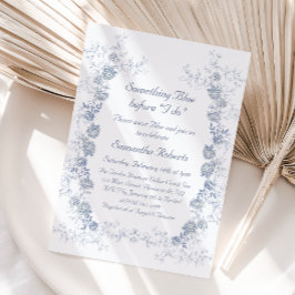 Invitación Chinoiserie Floral Algo Blue Bridal Shower