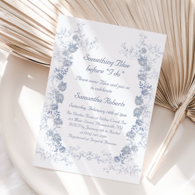 Invitación Chinoiserie Floral Algo Blue Bridal Shower (Subido por el creador)
