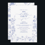 Invitación Chinoiserie Floral Azul Francesa 60 cumpleaños<br><div class="desc">Celebra tu cumpleaños número 60 con estilo con nuestra magnífica Chinoiserie French Blue Floral 60th Birthday Invitation! Perfecto para una reunión de cumpleaños de primavera, esta invitación de lujo hará que los huéspedes se emocionen por el gran día. La parte delantera de la invitación está decorada con flores de jardín...</div>