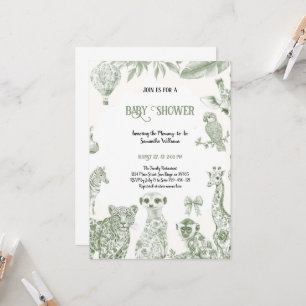 INVITACIÓN CHINOISERIE GREEN TOILE BABYSHOWER