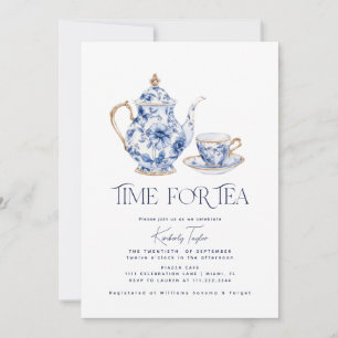 Invitación Chinoiserie Hora del Té Fiesta de Despedida de Sol