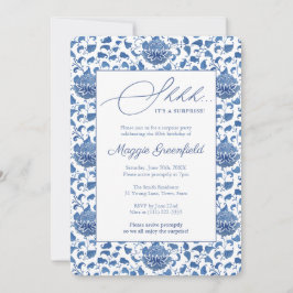 Invitación Chinoiserie Lady Milestone Birthday Surprise Fiest