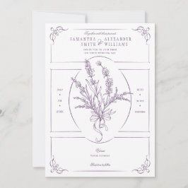 Invitación Chinoiserie Lavender Bouquet Boda victoriano