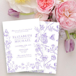 Invitación Chinoiserie Lavender Victorian Post Boda Brunch