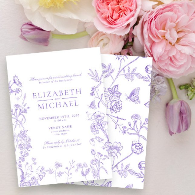 Invitación Chinoiserie Lavender Victorian Post Boda Brunch (Subido por el creador)