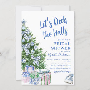 Invitación Chinoiserie Let's Deck the Halls Bridal Shower