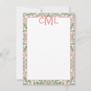 Invitación Chinoiserie personalizado Monograma rosa y verde f