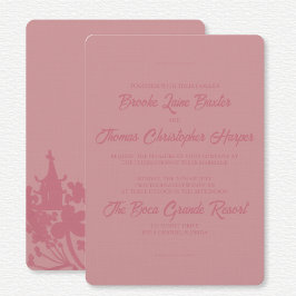 Invitación Chinoiserie Pink Floral Wedding