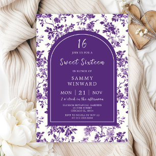 Invitación Chinoiserie Purple Antique Sweet 16
